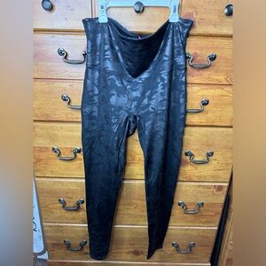 SPANX Faux Leather Camo Leggings